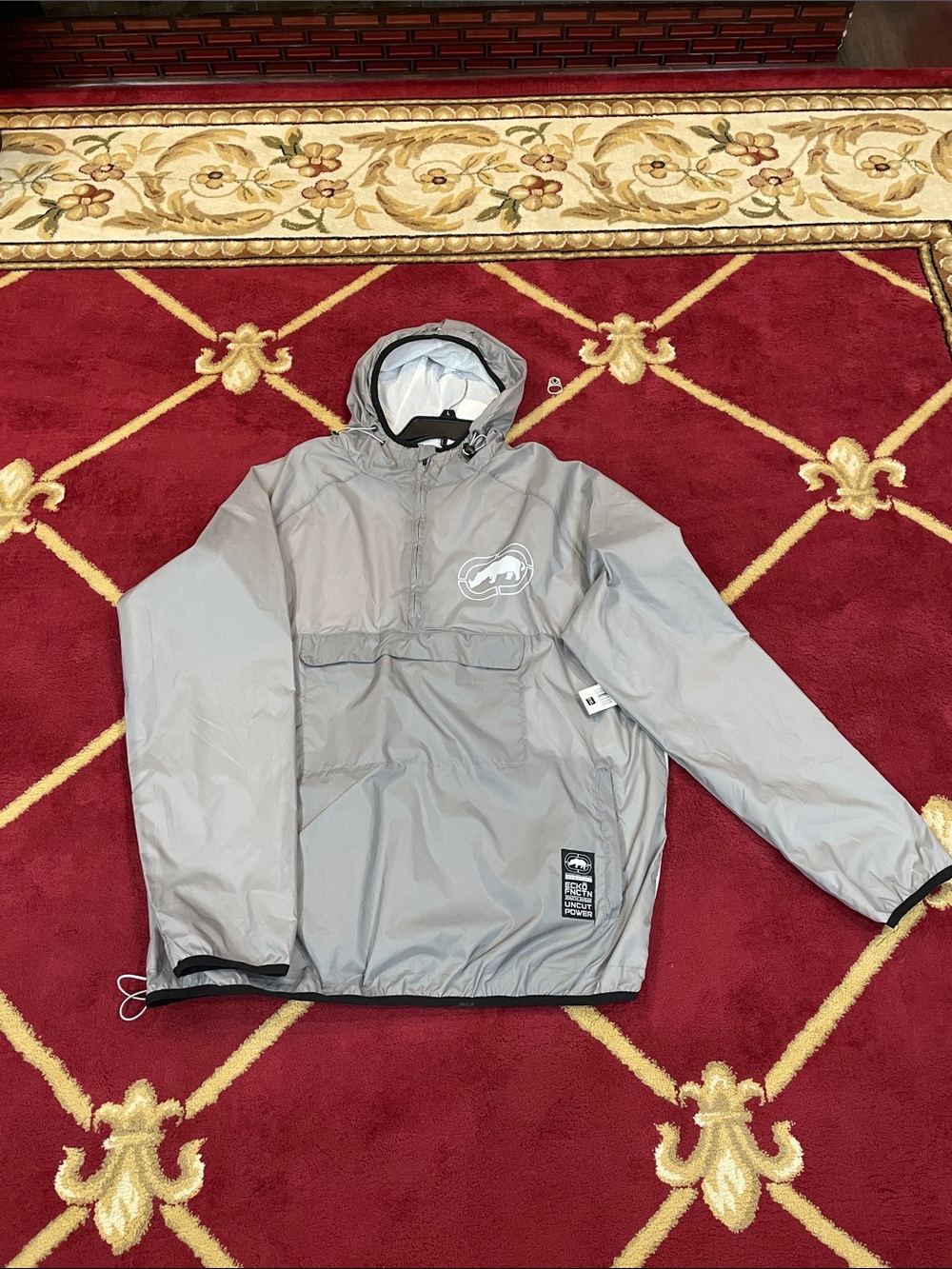 Ecko Function Silver Gray Hooded Windbreaker Pullover